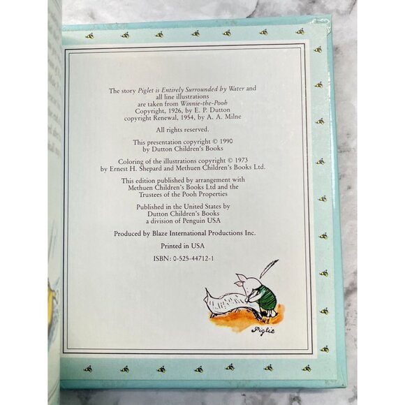 Piglet is Entirely Surrounded Water A A Milne Winnie the Pooh Childrens 1990 - Picture 5 of 6